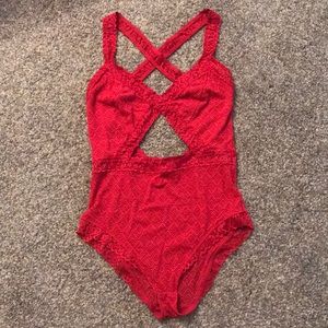 NWT Red Lace Aerie Bodysuit